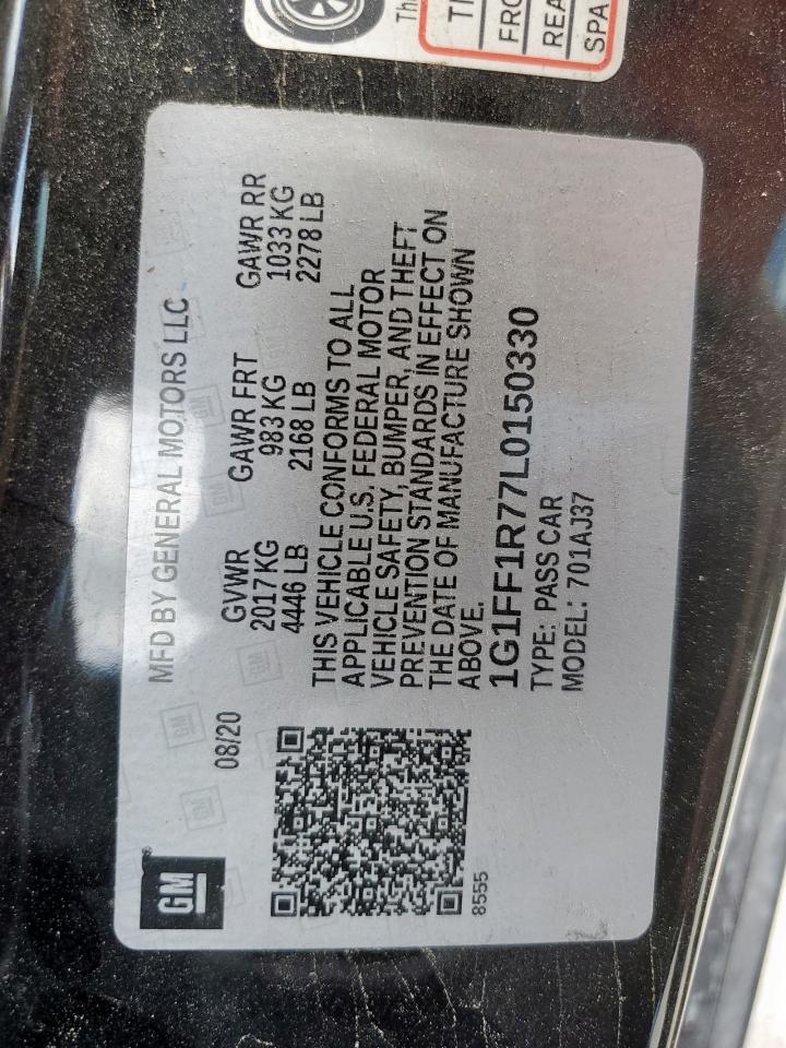 2020 Chevrolet Camaro Lz VIN: 1G1FF1R77L0150330 Lot: 69132815