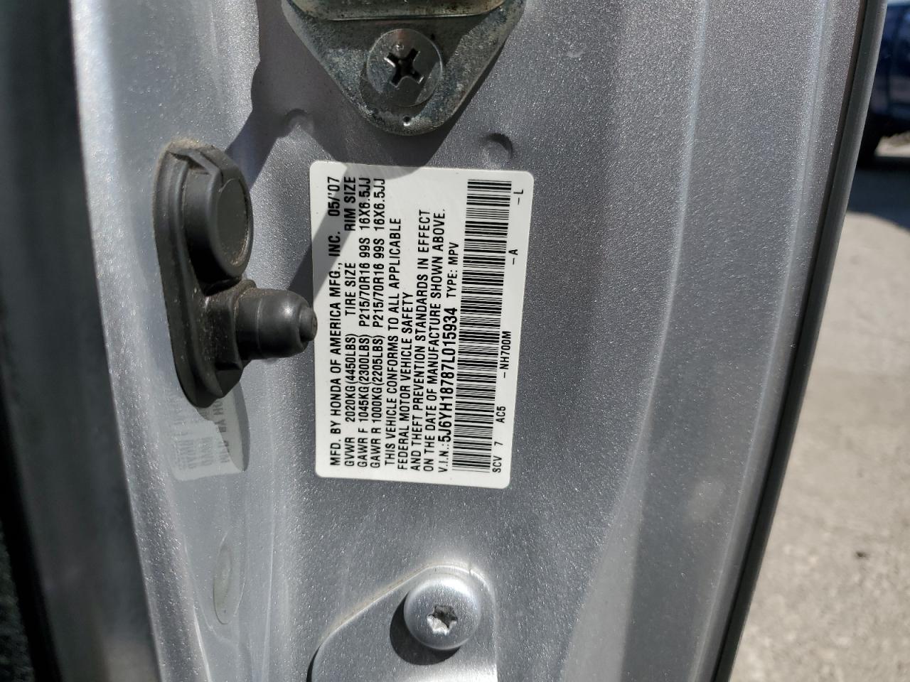 2007 Honda Element Ex VIN: 5J6YH18787L015934 Lot: 69621225