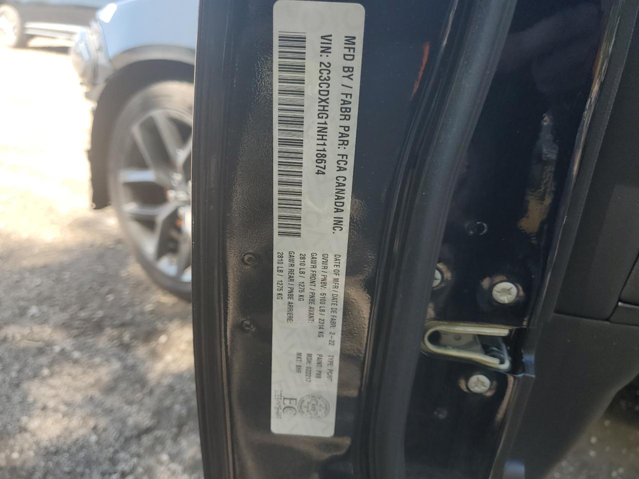 2022 Dodge Charger Gt VIN: 2C3CDXHG1NH118674 Lot: 68158105