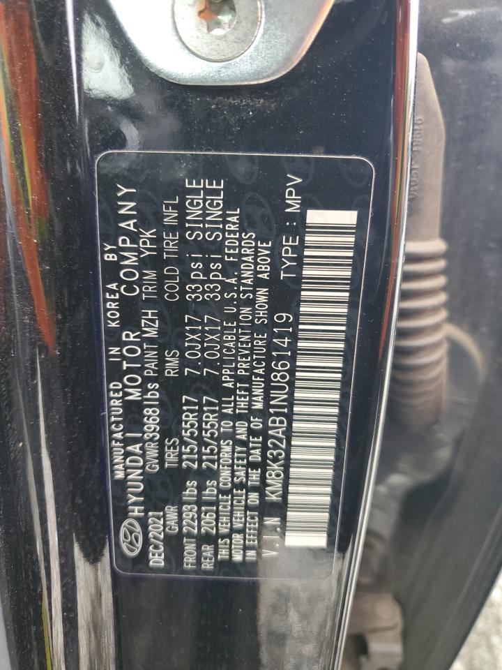 2022 Hyundai Kona Sel VIN: KM8K32AB1NU861419 Lot: 67527905