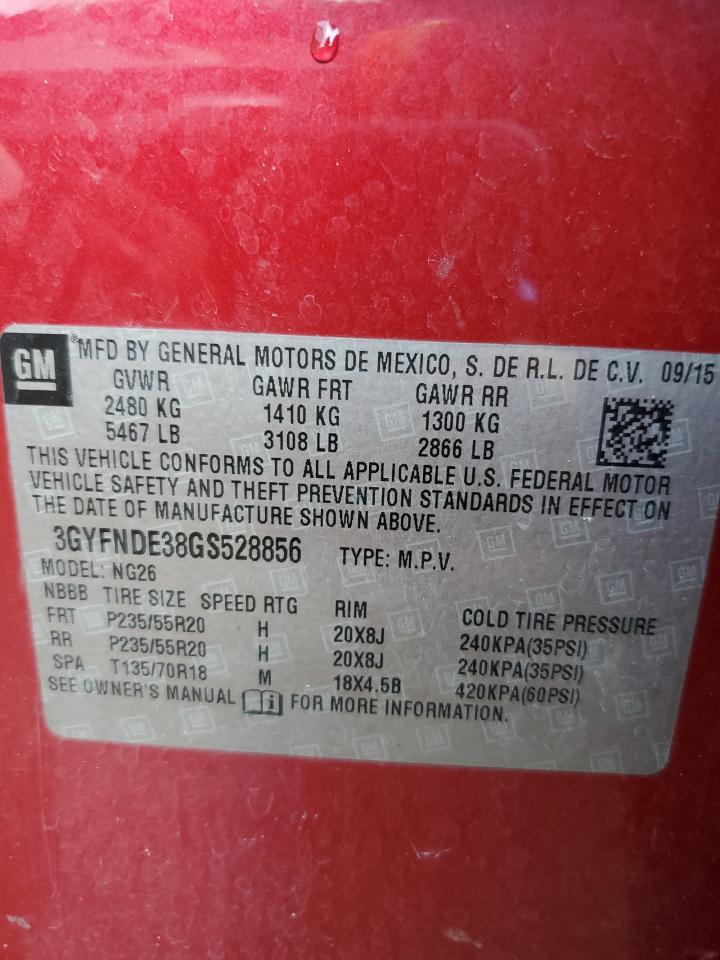 2016 Cadillac Srx Premium Collection VIN: 3GYFNDE38GS528856 Lot: 66477425