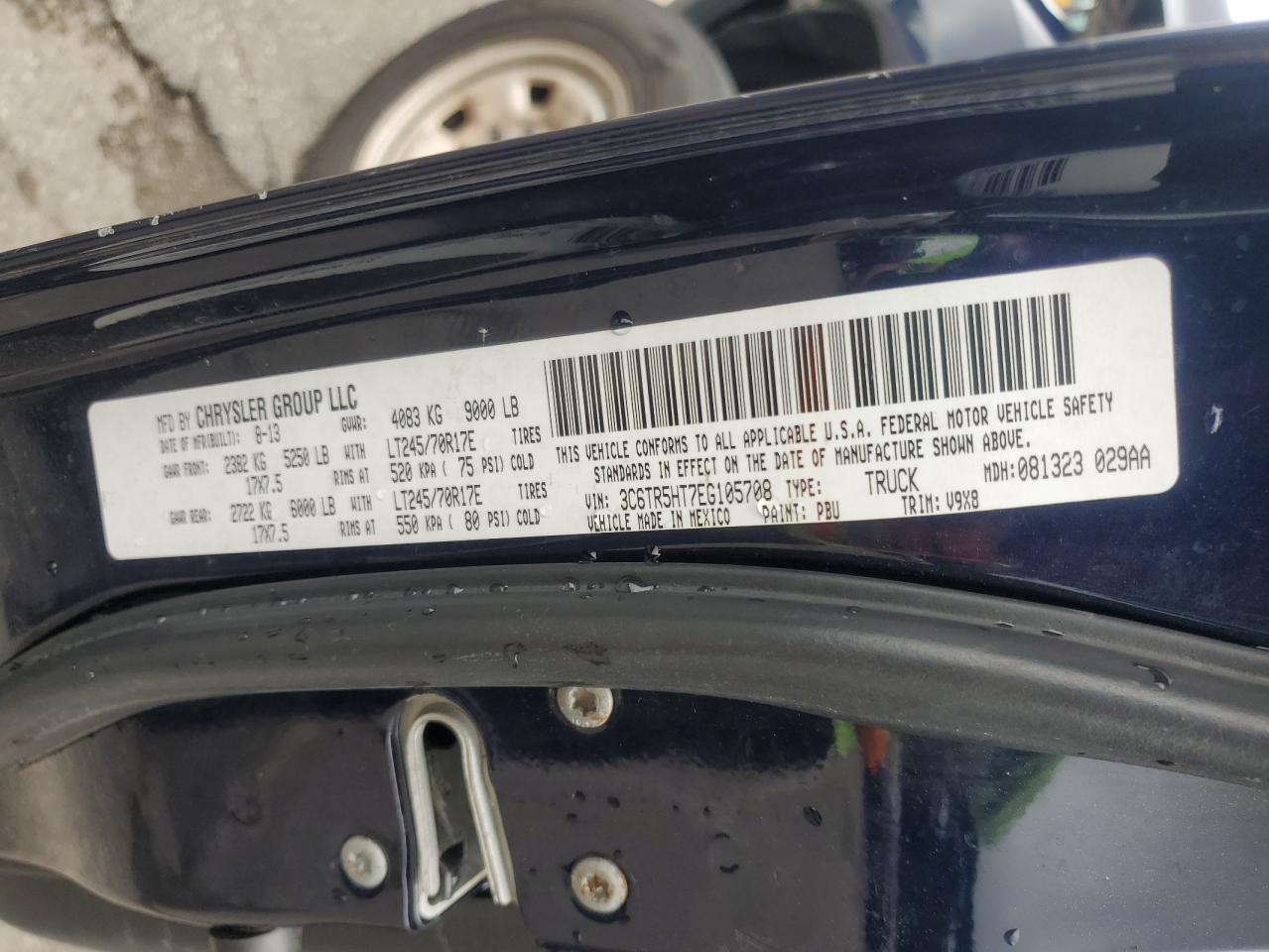 2014 Ram 2500 St VIN: 3C6TR5HT7EG105708 Lot: 68497755