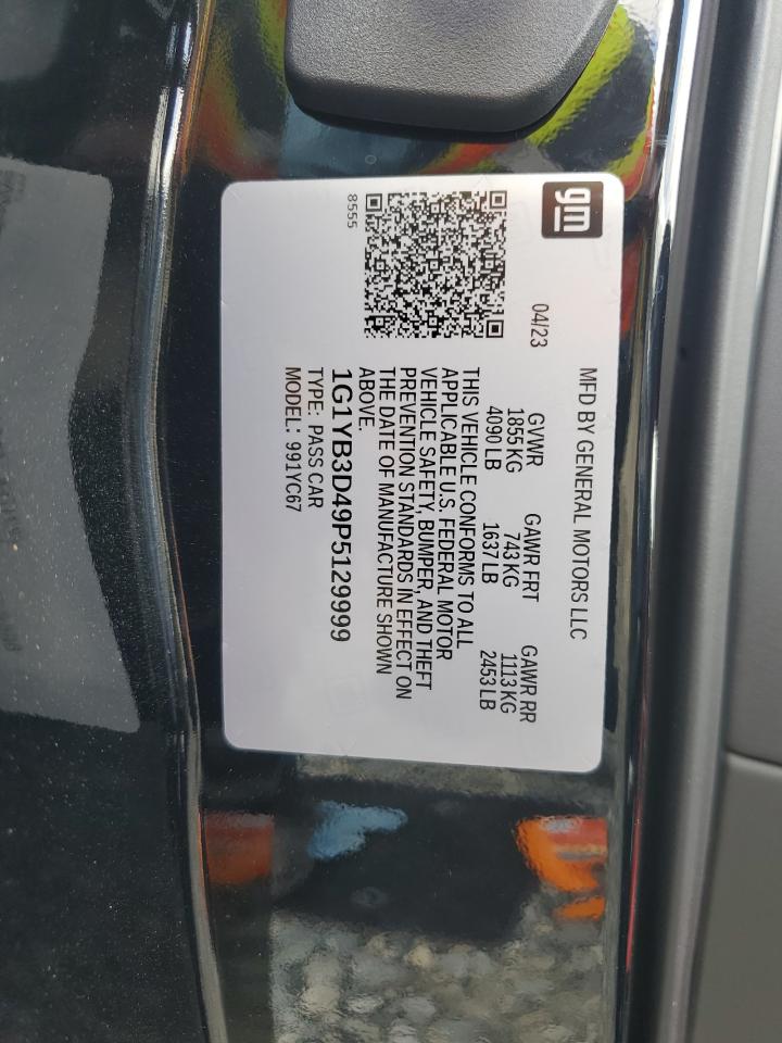 2023 Chevrolet Corvette Stingray 2Lt VIN: 1G1YB3D49P5129999 Lot: 68903165