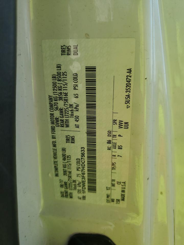 2017 Ford Econoline E350 Super Duty Cutaway Van VIN: 1FDWE3F67HDC75633 Lot: 90120515