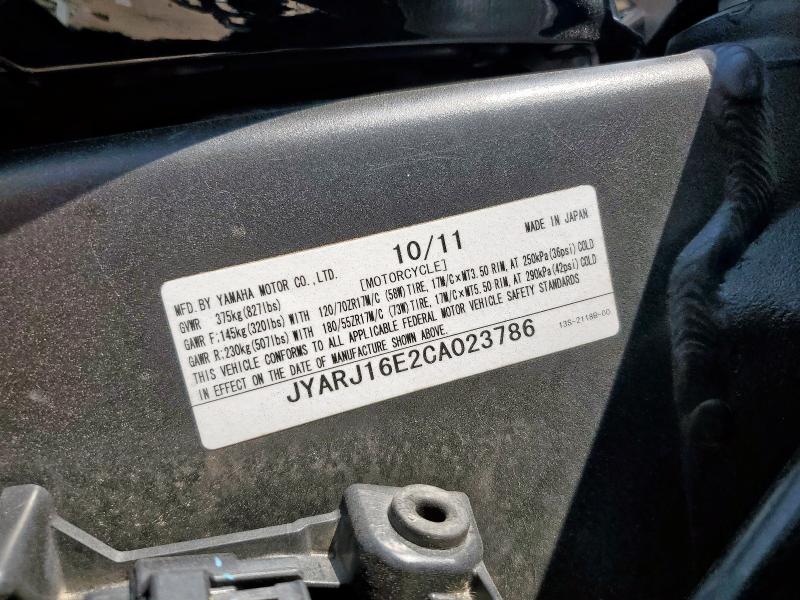 2012 YAMAHA YZFR6   