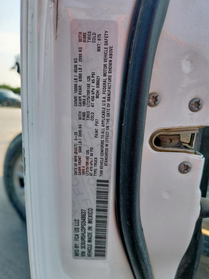 2023 Ram 2500 Tradesman VIN: 3C6UR5HJ3PG548637 Lot: 70428145