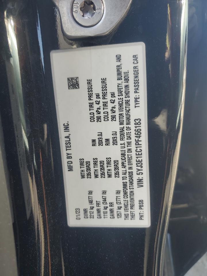 2023 Tesla Model 3 VIN: 5YJ3E1EC1PF466183 Lot: 70309635