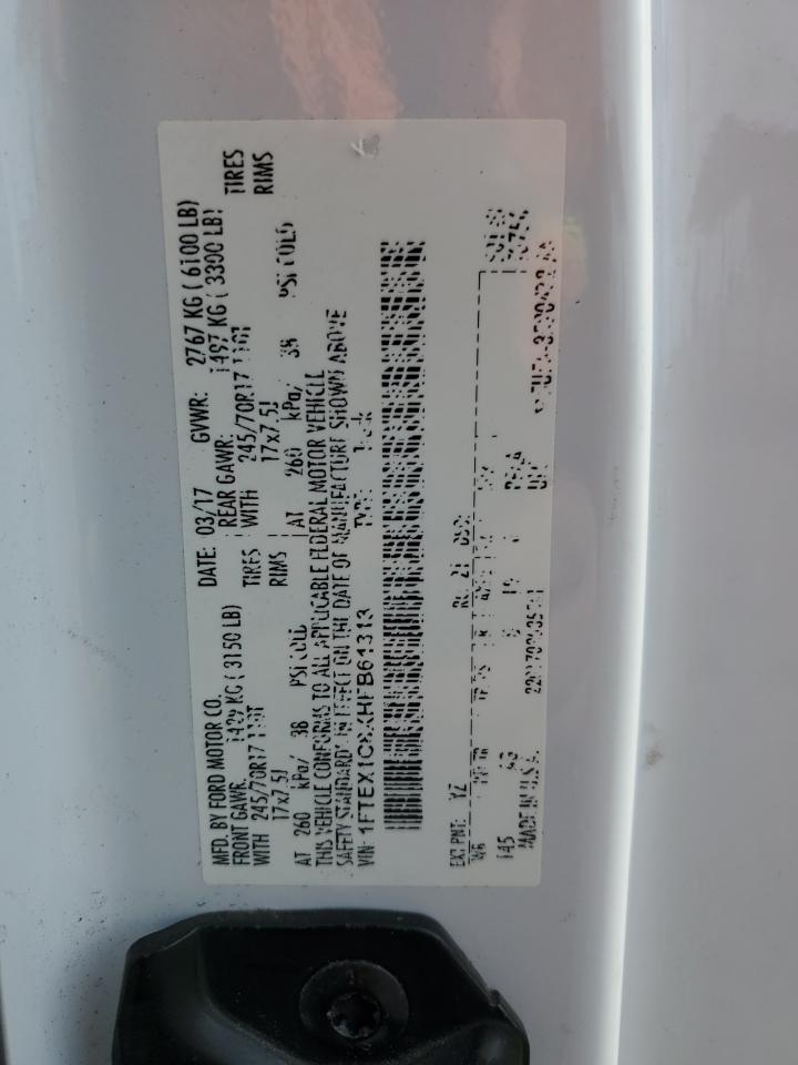 2017 Ford F150 Super Cab VIN: 1FTEX1C8XHFB61313 Lot: 69878245