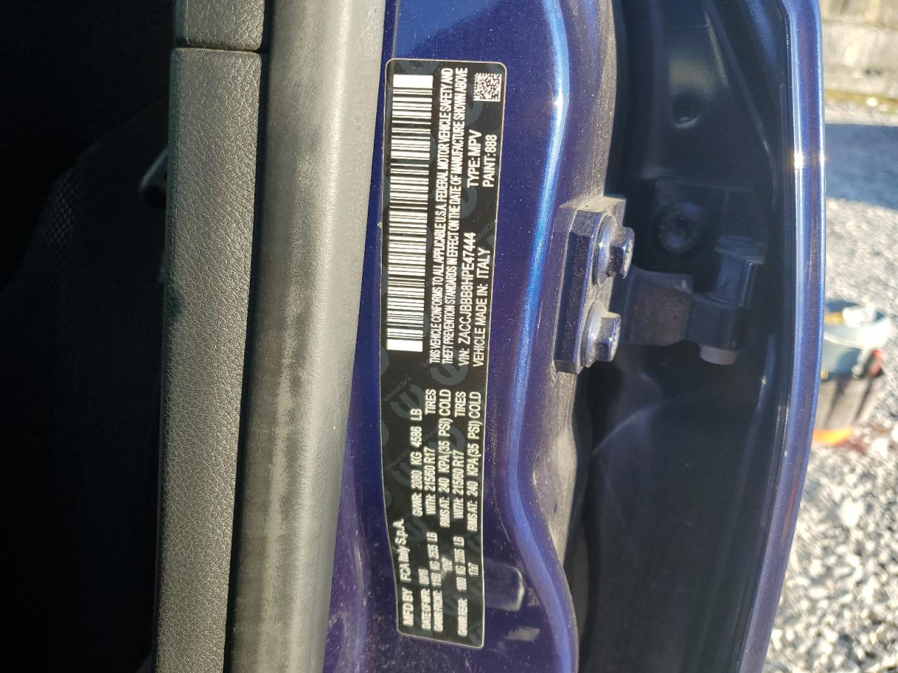 2017 Jeep Renegade Latitude VIN: ZACCJBBB8HPE47444 Lot: 70309925