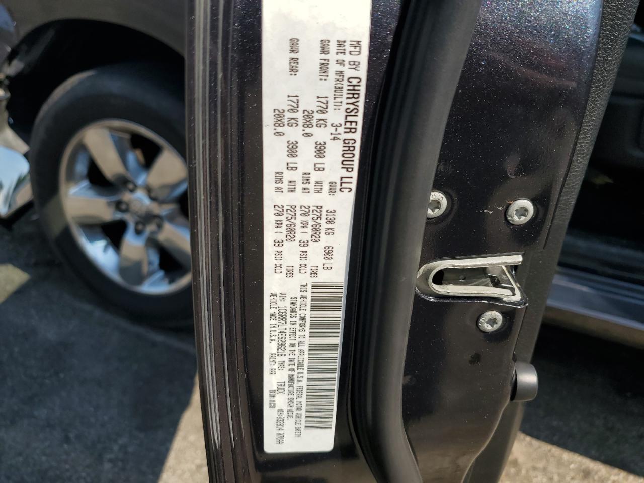 2014 Ram 1500 Slt VIN: 1C6RR7LT4ES296218 Lot: 69323005