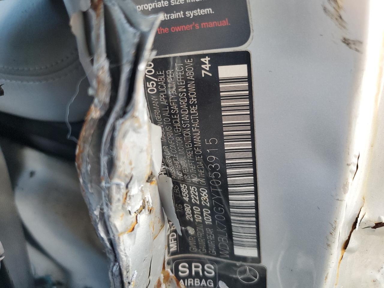 2000 Mercedes-Benz Clk 430 VIN: WDBLK70G7YT053915 Lot: 69679385