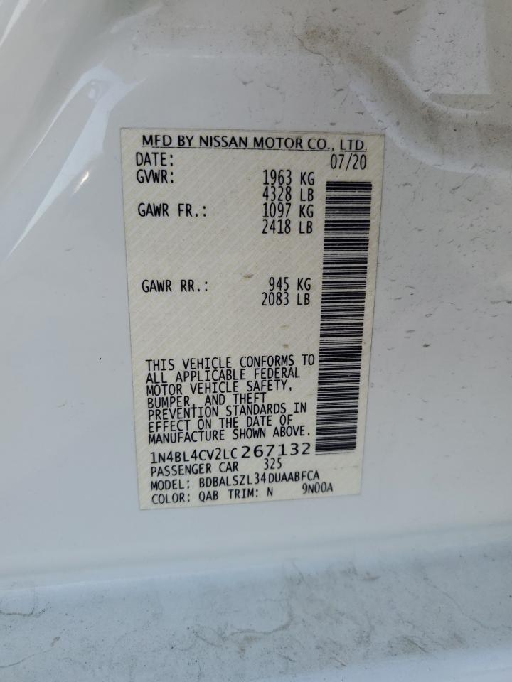 2020 Nissan Altima Sr VIN: 1N4BL4CV2LC267132 Lot: 70725315