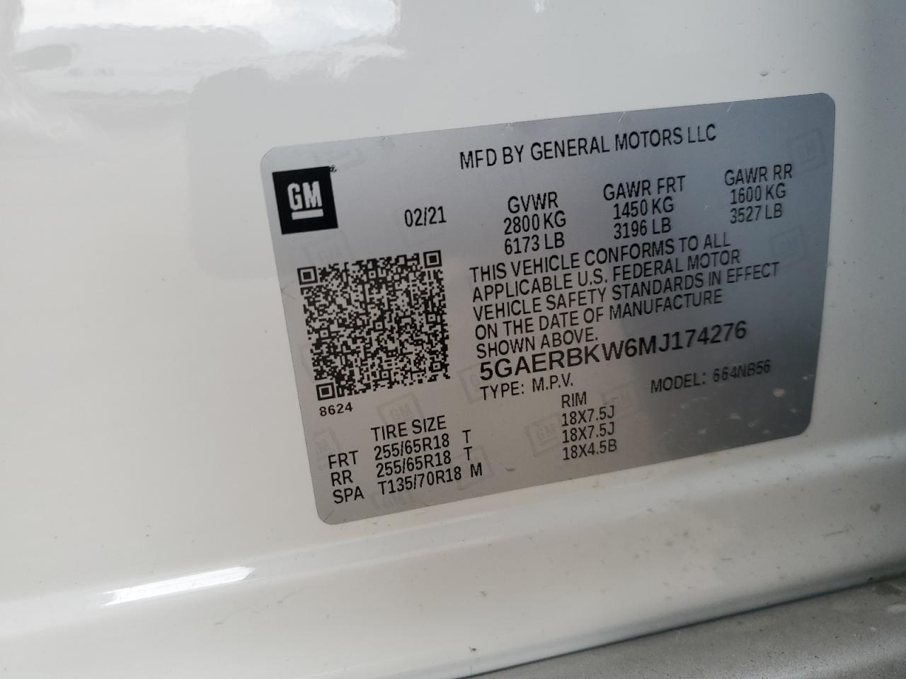 2021 Buick Enclave Essence VIN: 5GAERBKW6MJ174276 Lot: 70724565