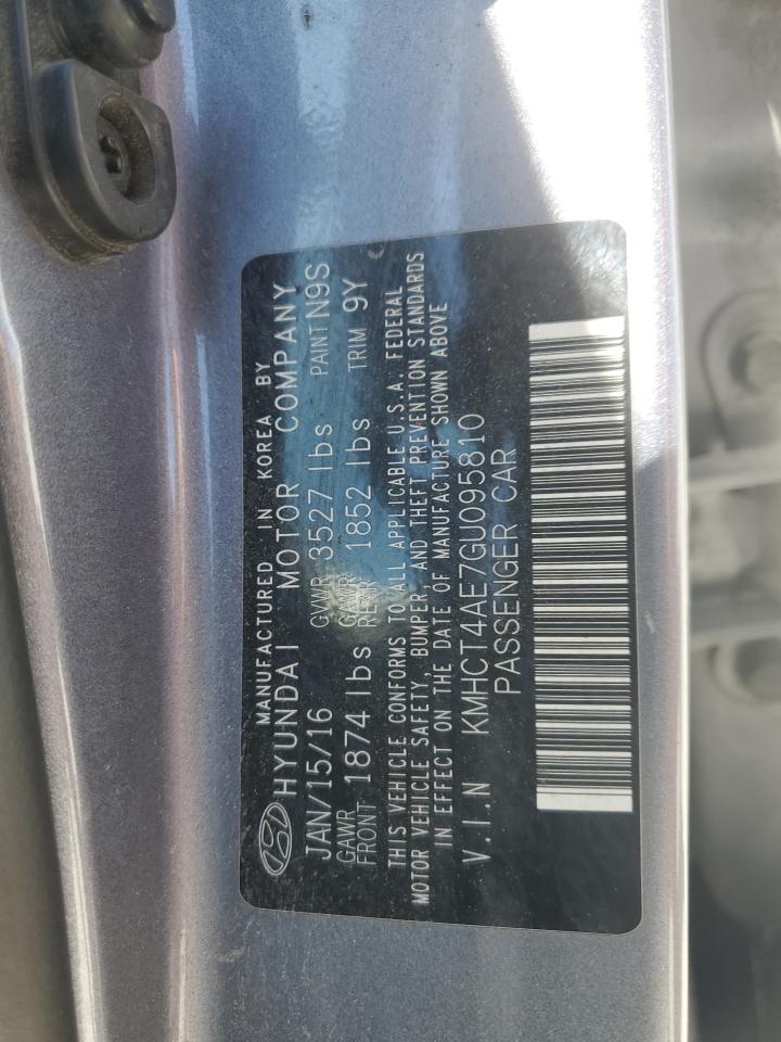 2016 Hyundai Accent Se VIN: KMHCT4AE7GU095810 Lot: 68438495