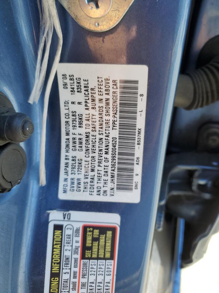 2009 Honda Civic Hybrid VIN: JHMFA36299S004520 Lot: 70508795