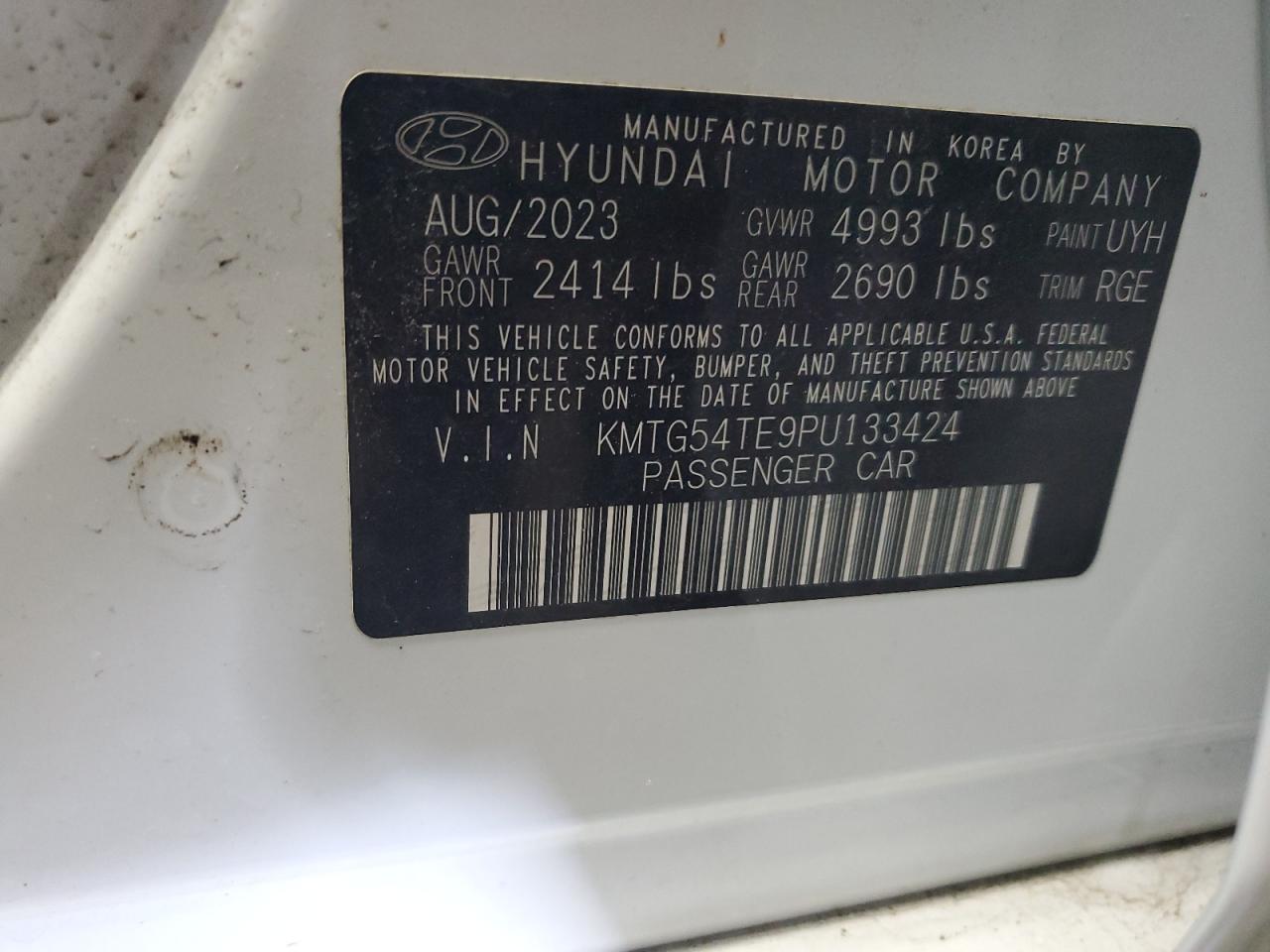 2023 Genesis G70 Base VIN: KMTG54TE9PU133424 Lot: 69108885