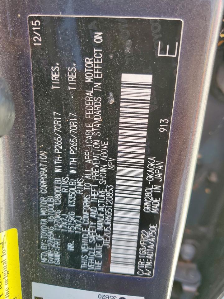 2016 Toyota 4Runner Sr5 VIN: JTEZU5JR6G5120853 Lot: 67473855