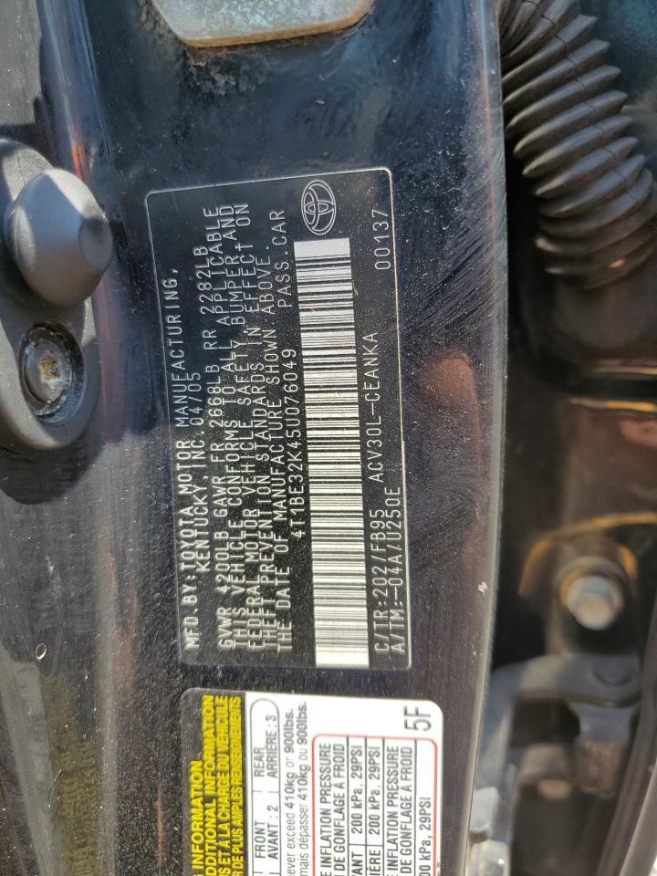 2005 Toyota Camry Le VIN: 4T1BE32K45U076049 Lot: 68590475