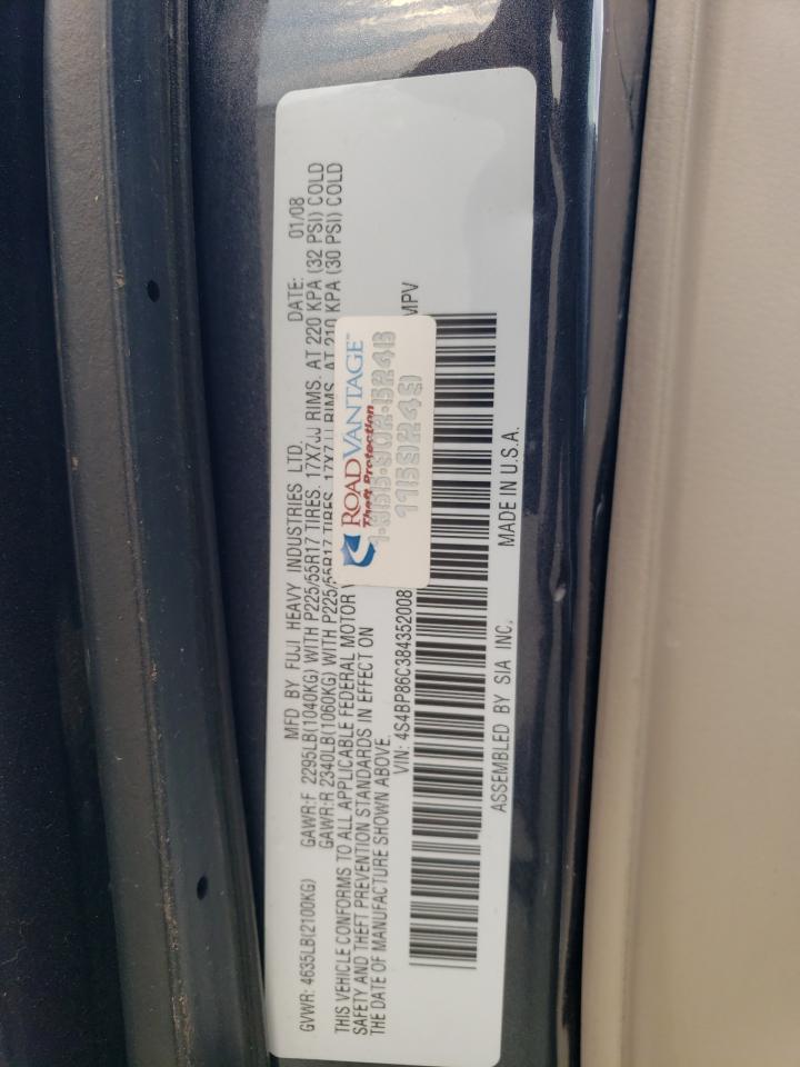 2008 Subaru Outback 3.0R Ll Bean VIN: 4S4BP86C384352008 Lot: 70483935