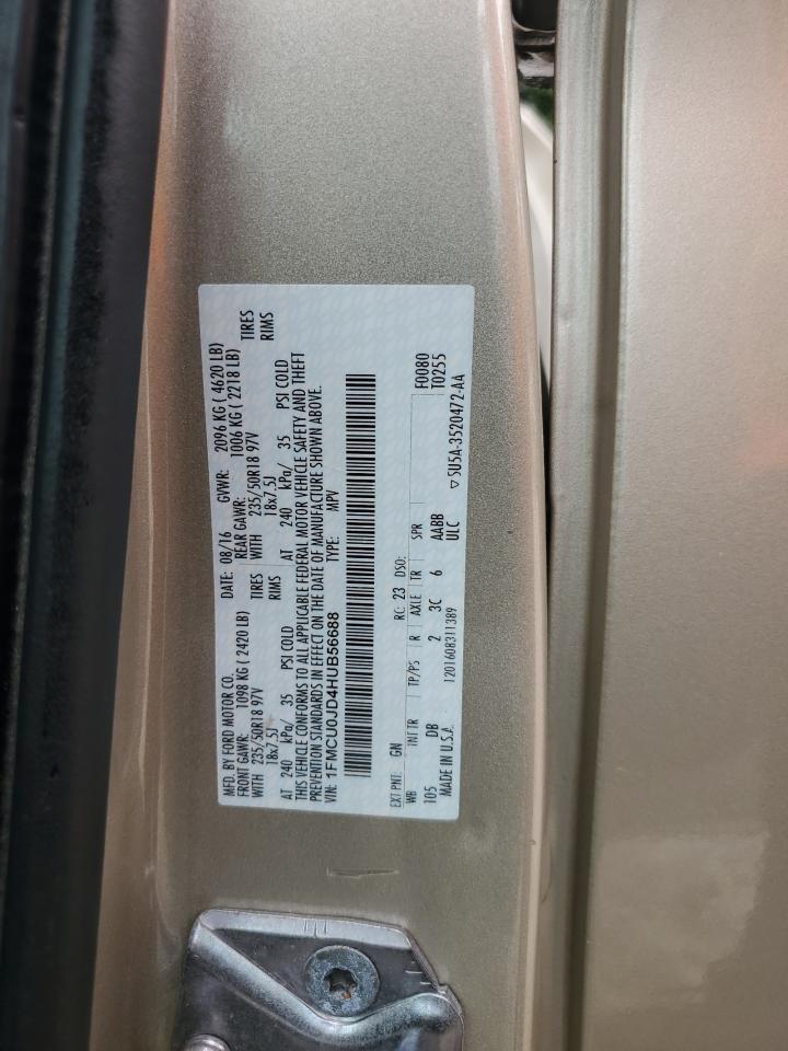 2017 Ford Escape Titanium VIN: 1FMCU0JD4HUB56688 Lot: 69209265