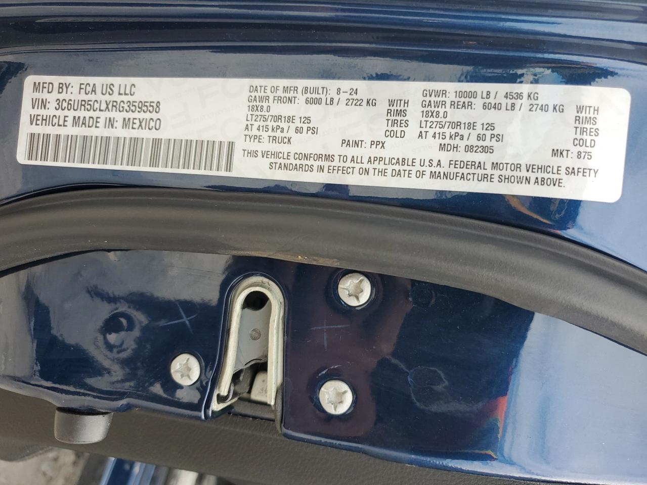 2024 Ram 2500 Tradesman VIN: 3C6UR5CLXRG359558 Lot: 70231745