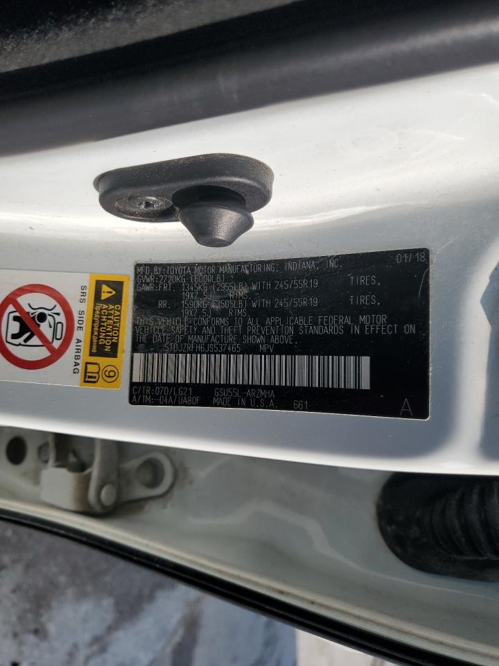 2018 Toyota Highlander Se VIN: 5TDJZRFH6JS537465 Lot: 67946025