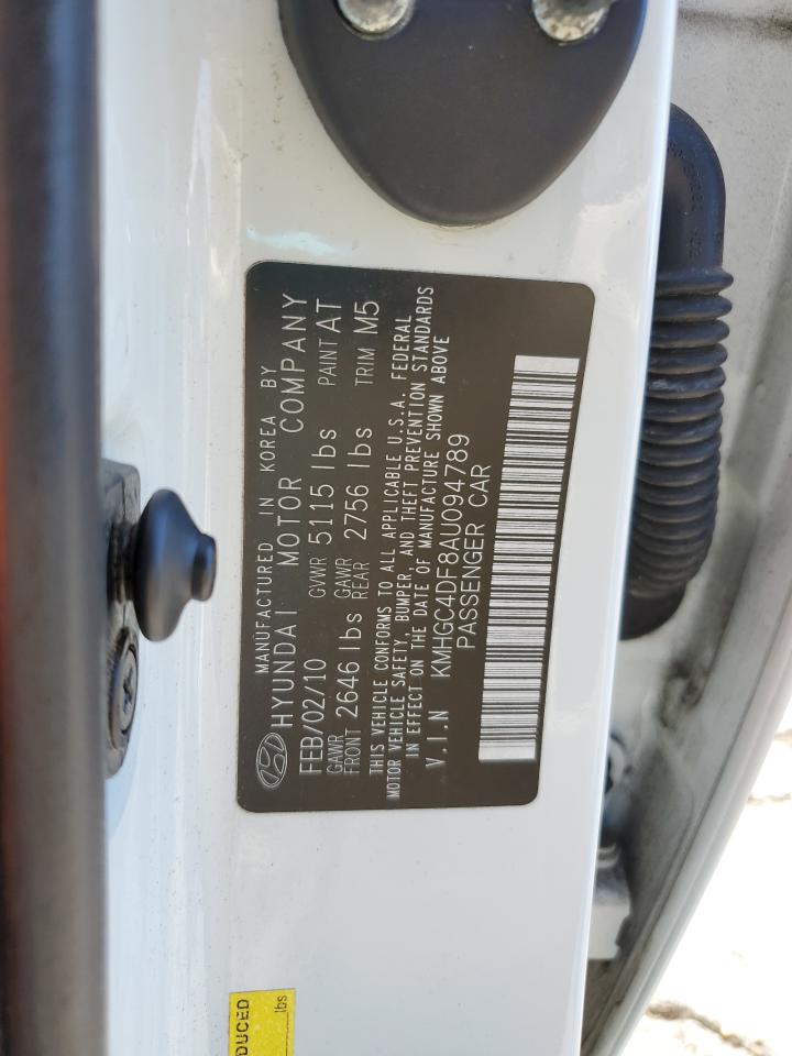 2010 Hyundai Genesis 4.6L VIN: KMHGC4DF8AU094789 Lot: 69879175