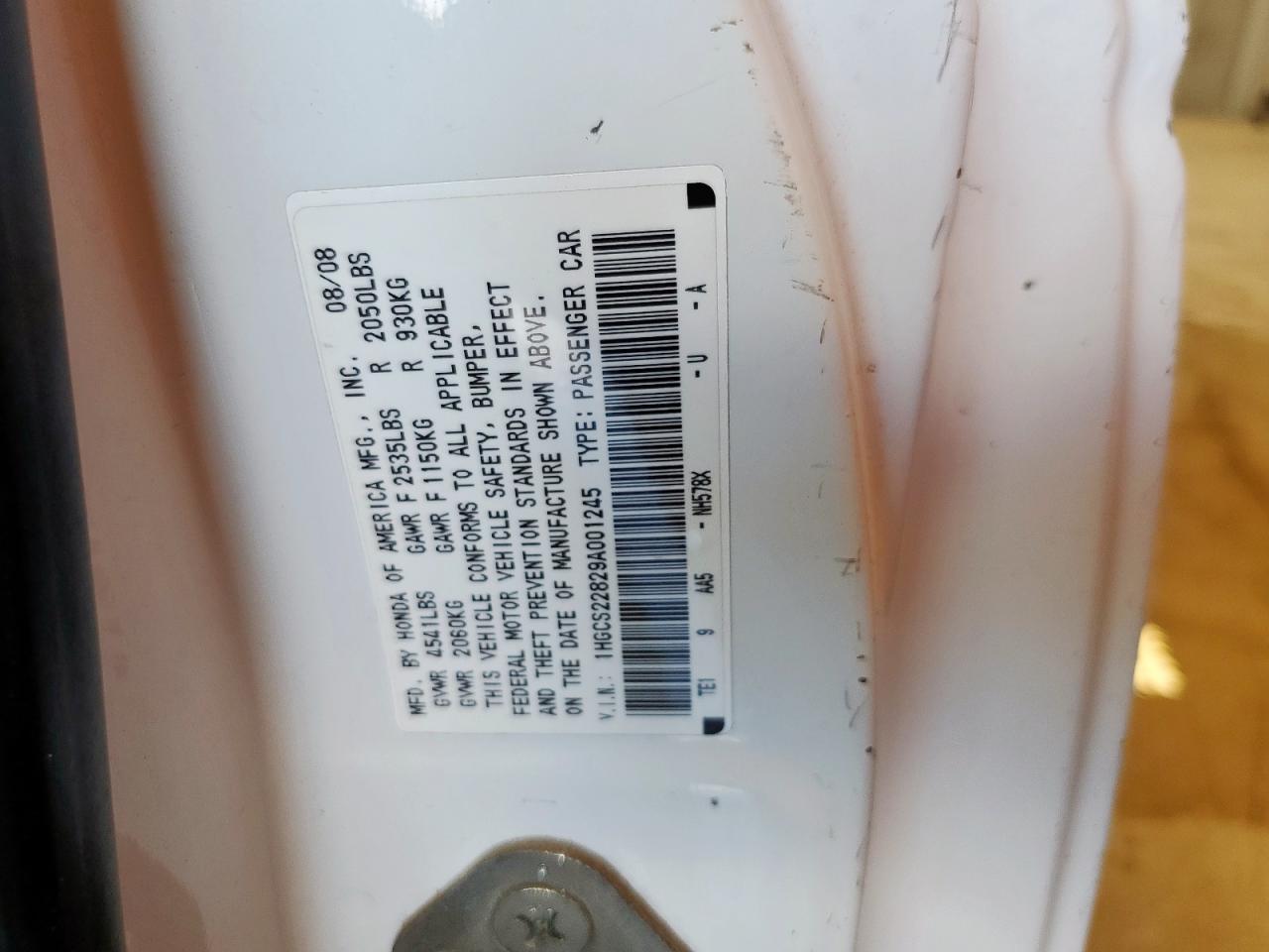 2009 Honda Accord Exl VIN: 1HGCS22829A001245 Lot: 71020205