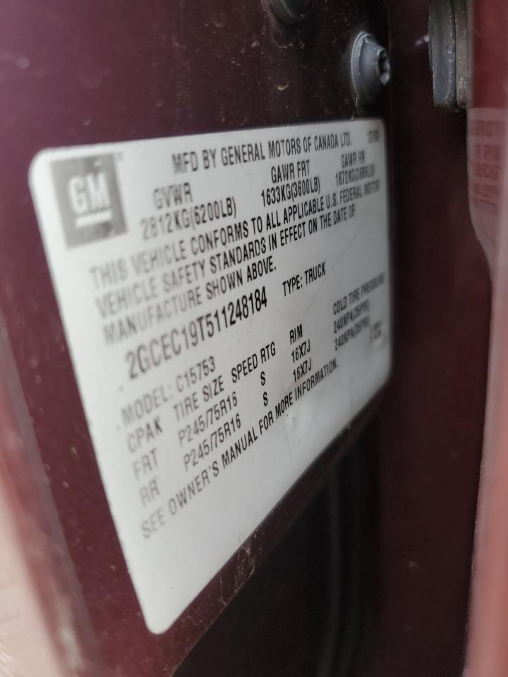 2001 Chevrolet Silverado C1500 VIN: 2GCEC19T511248184 Lot: 67270405