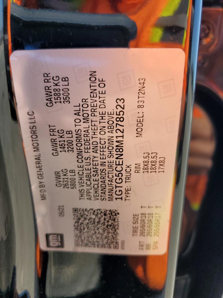 2021 GMC Canyon Elevation VIN: 1GTG5CEN8M1278523 Lot: 70649185