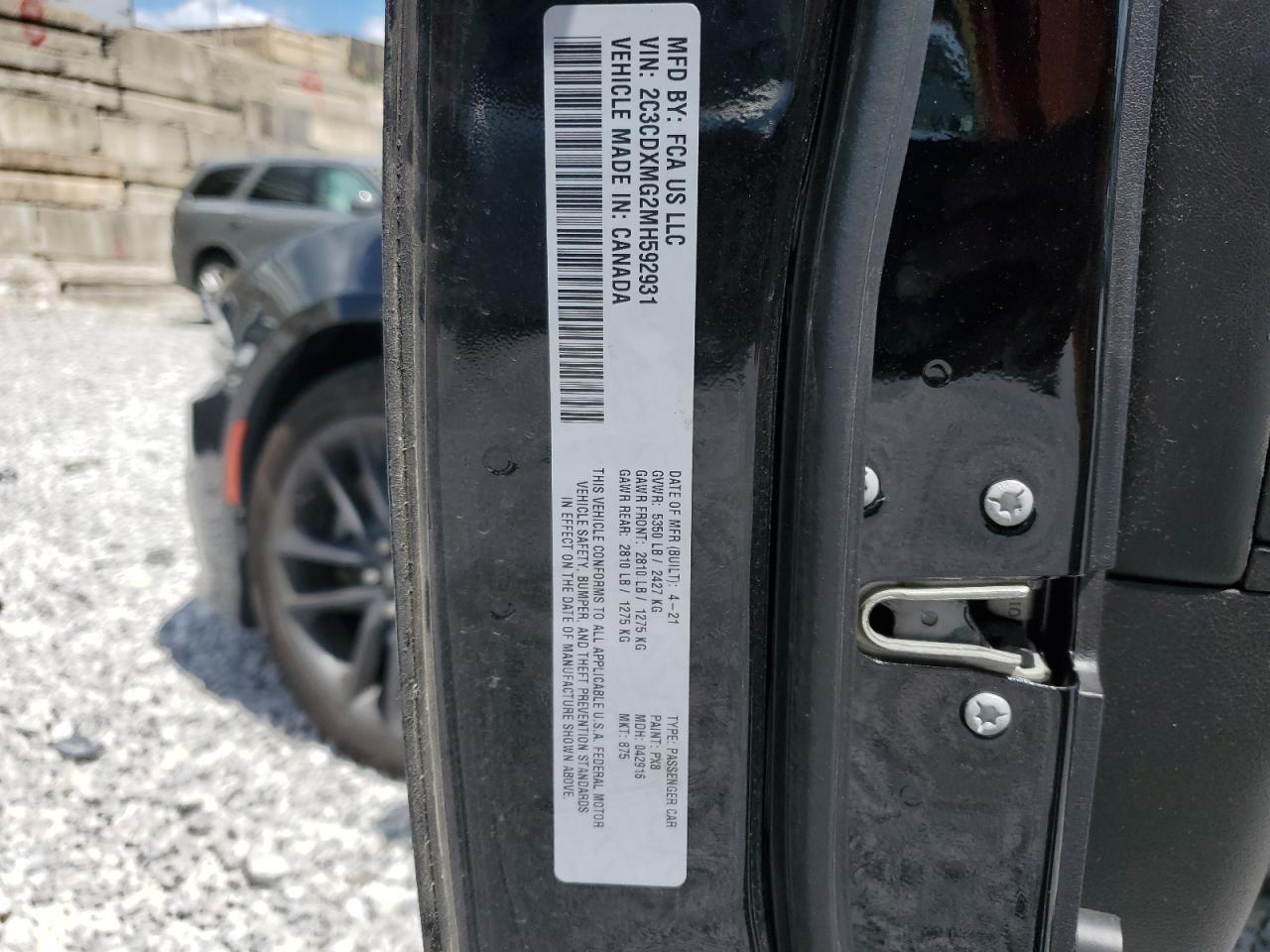 2021 Dodge Charger Gt VIN: 2C3CDXMG2MH592931 Lot: 70485575