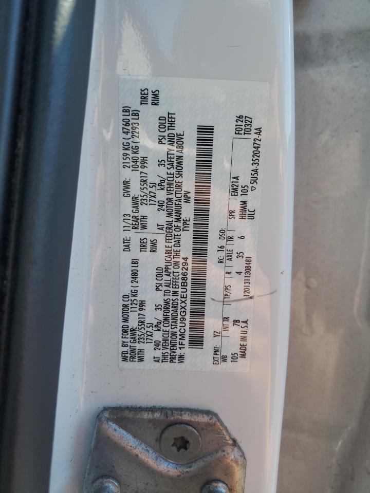 2014 Ford Escape Se VIN: 1FMCU9GXXEUB86294 Lot: 70481695