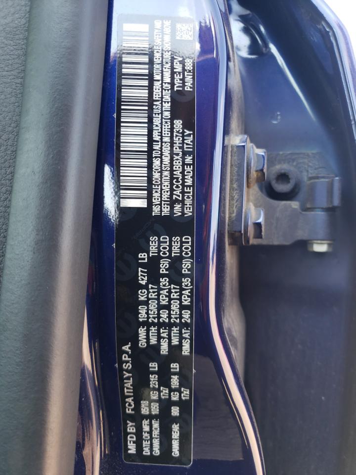 2018 Jeep Renegade Latitude VIN: ZACCJABBXJPH57398 Lot: 68658815