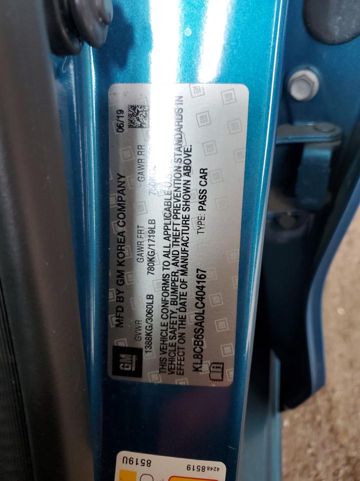 2020 Chevrolet Spark Ls VIN: KL8CB6SA0LC404167 Lot: 68330005