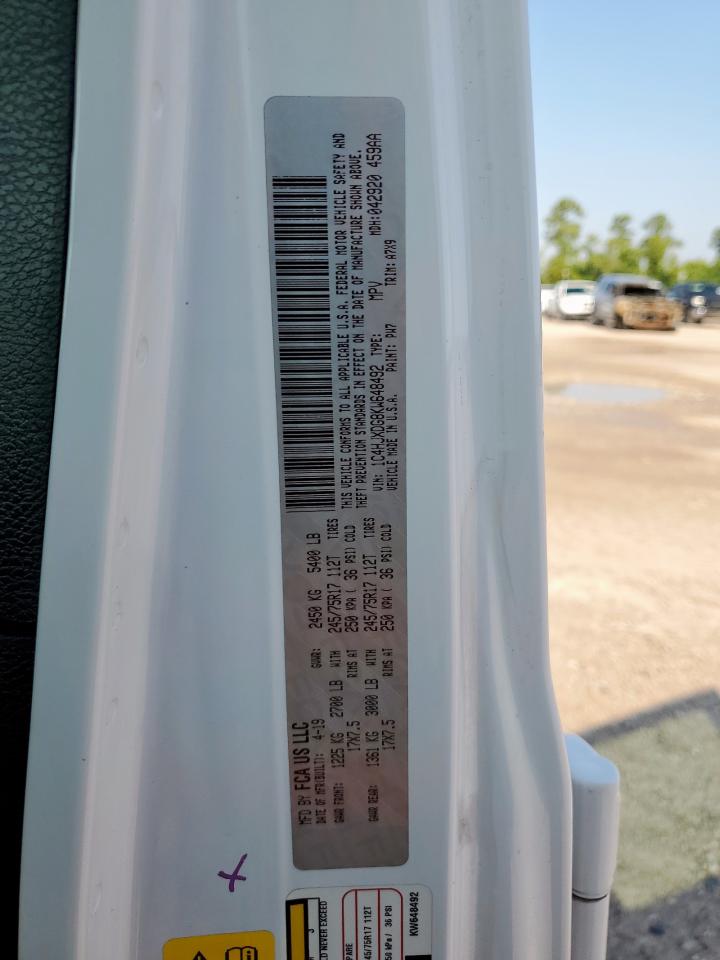 2019 Jeep Wrangler Unlimited Sport VIN: 1C4HJXDG8KW648492 Lot: 69660505