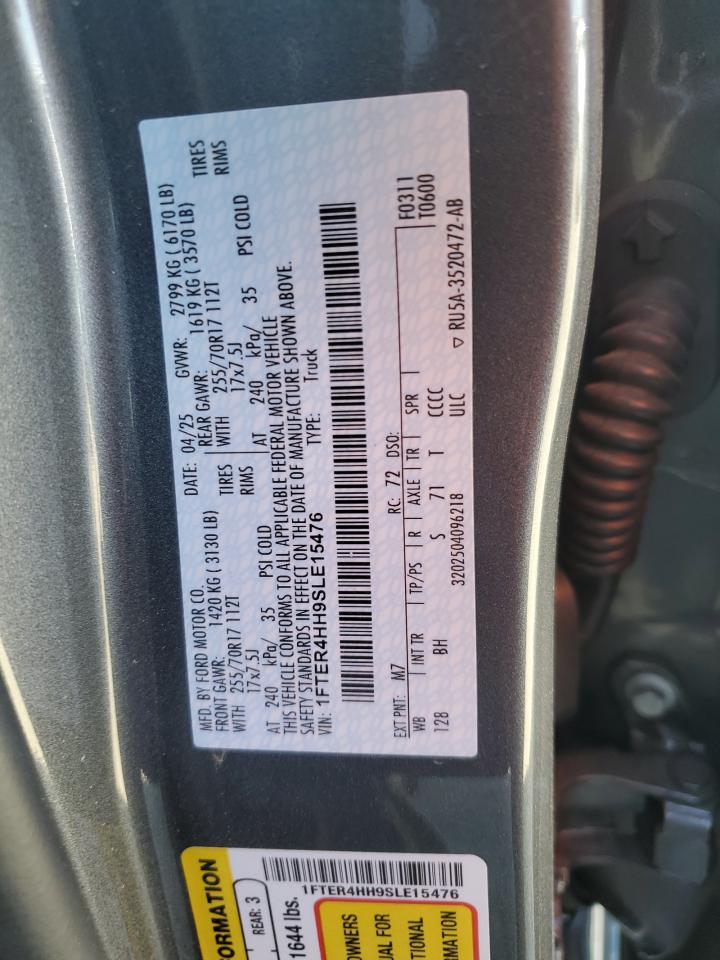 2025 Ford Ranger Xlt VIN: 1FTER4HH9SLE15476 Lot: 70224125