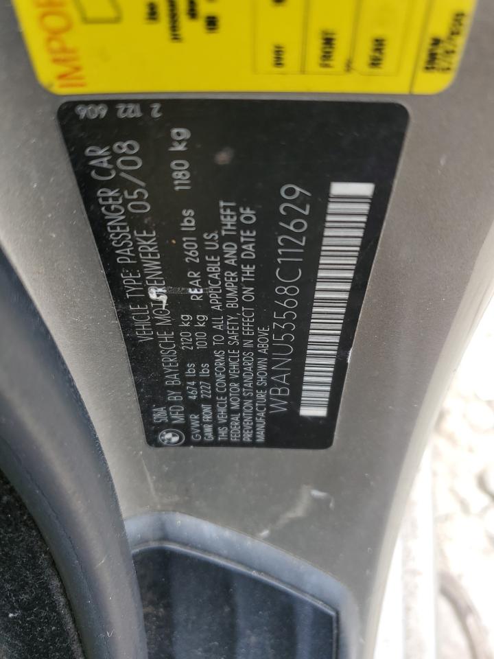 2008 BMW 528 I VIN: WBANU53568C112629 Lot: 70645225