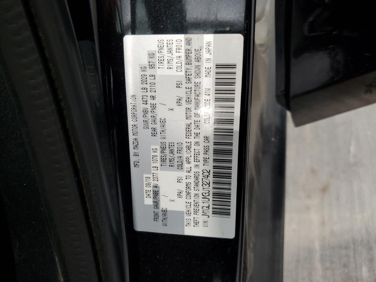 2018 Mazda 6 Sport VIN: JM1GL1UM3J1327402 Lot: 70486705