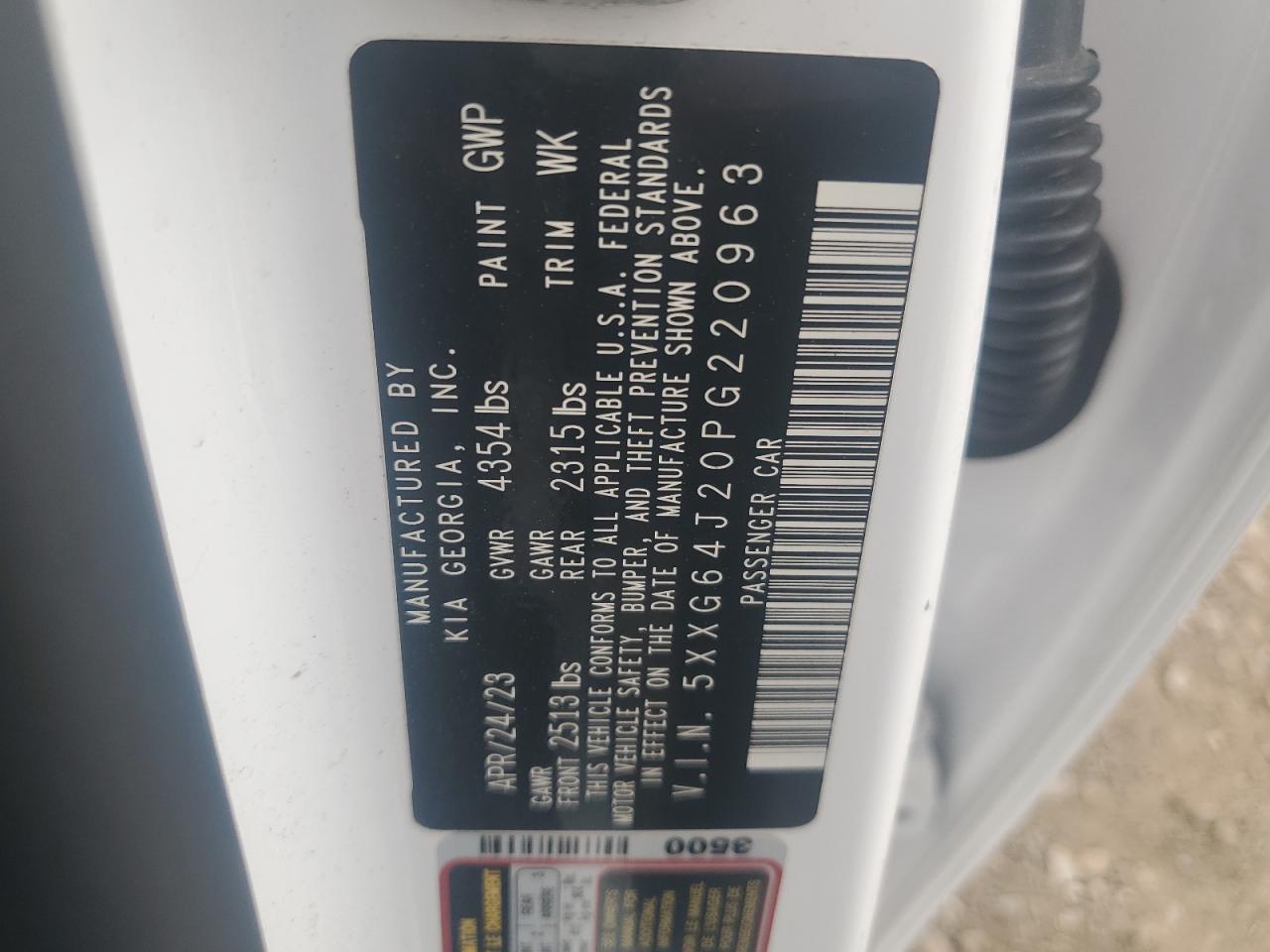 2023 Kia K5 Gt Line VIN: 5XXG64J20PG220963 Lot: 66530165