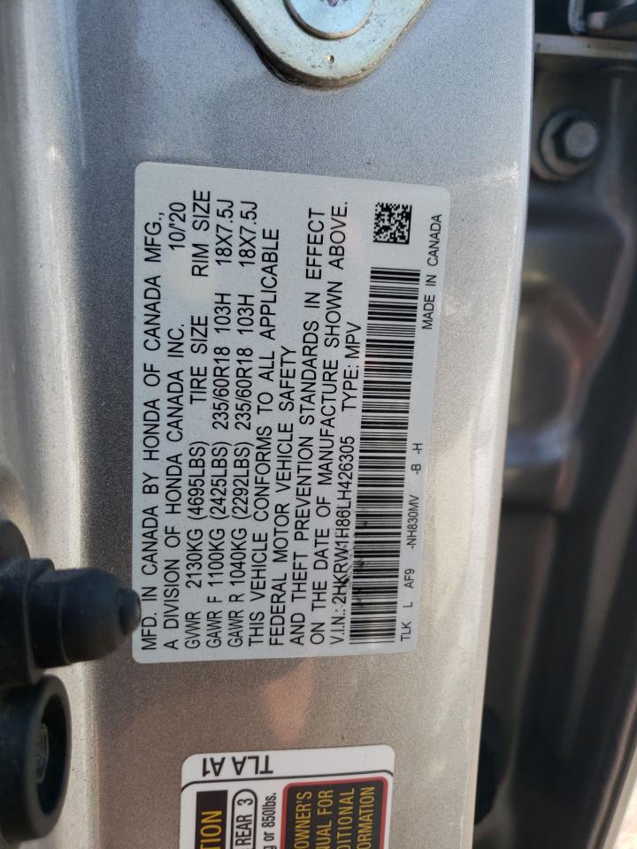 2020 Honda Cr-V Exl VIN: 2HKRW1H86LH426305 Lot: 67359245