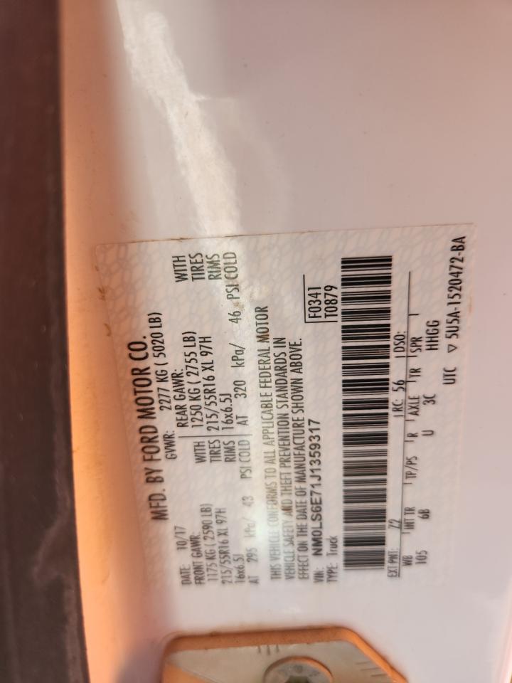 2018 Ford Transit Connect Xl VIN: NM0LS6E71J1359317 Lot: 69567795