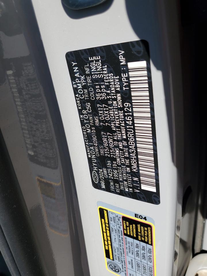 2024 Hyundai Kona Se VIN: KM8HA3AB6RU146129 Lot: 70388075