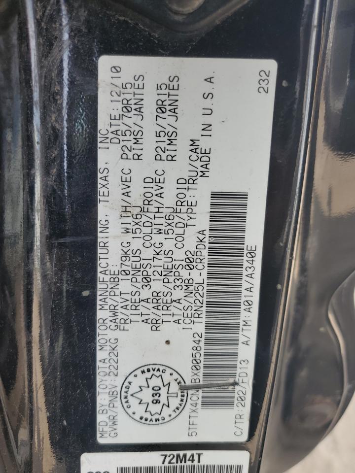 2011 Toyota Tacoma Access Cab VIN: 5TFTX4CN3BX005842 Lot: 66103415