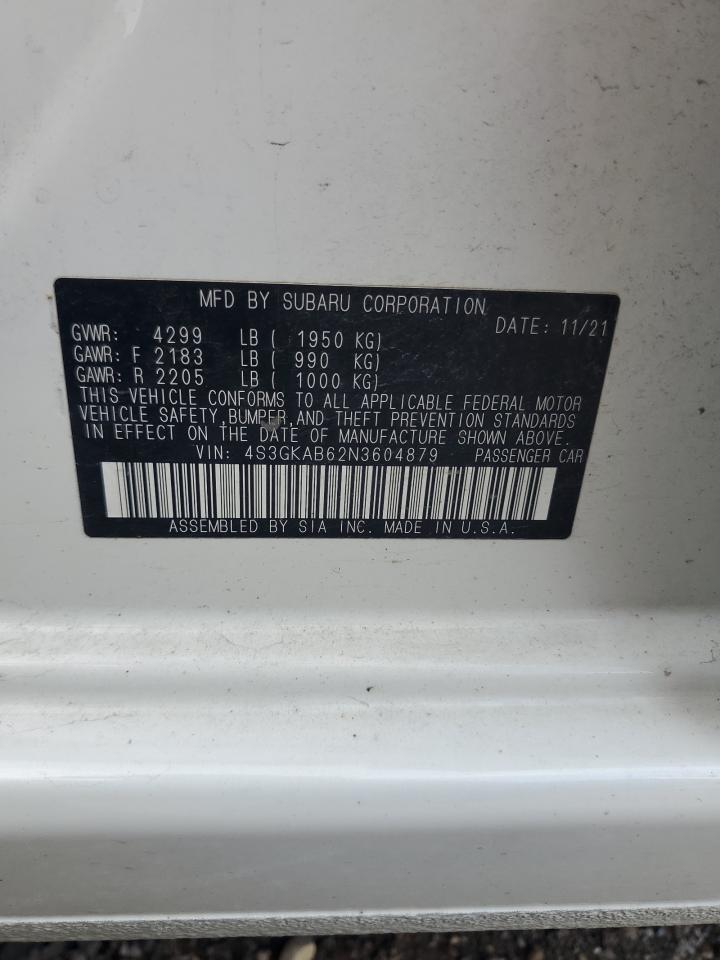 2022 Subaru Impreza VIN: 4S3GKAB62N3604879 Lot: 67483165