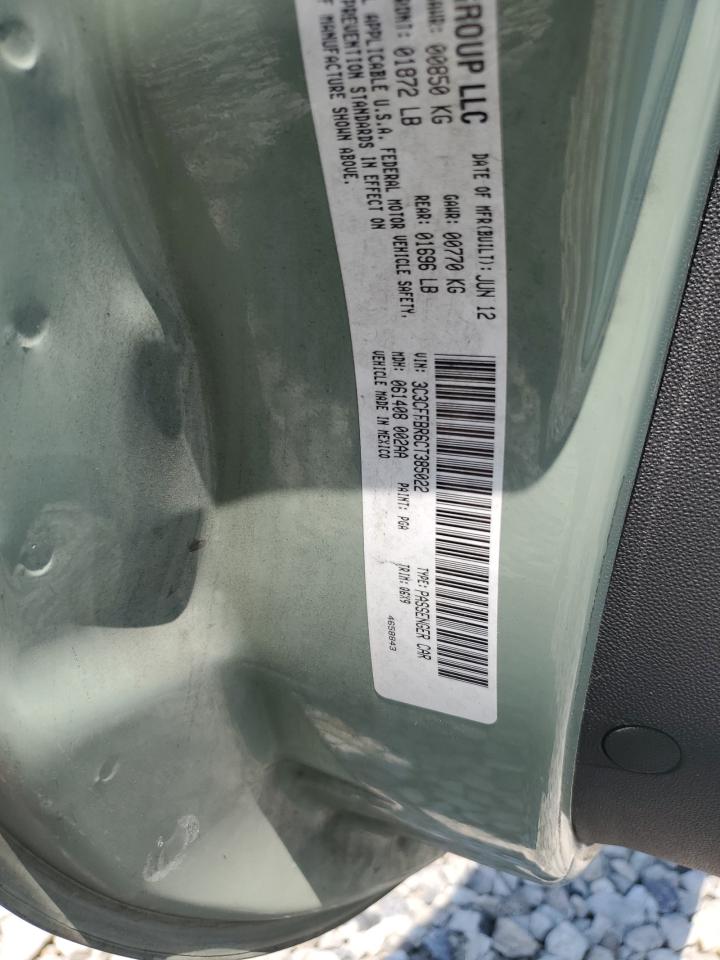 2012 Fiat 500 Sport VIN: 3C3CFFBR6CT385022 Lot: 69473425