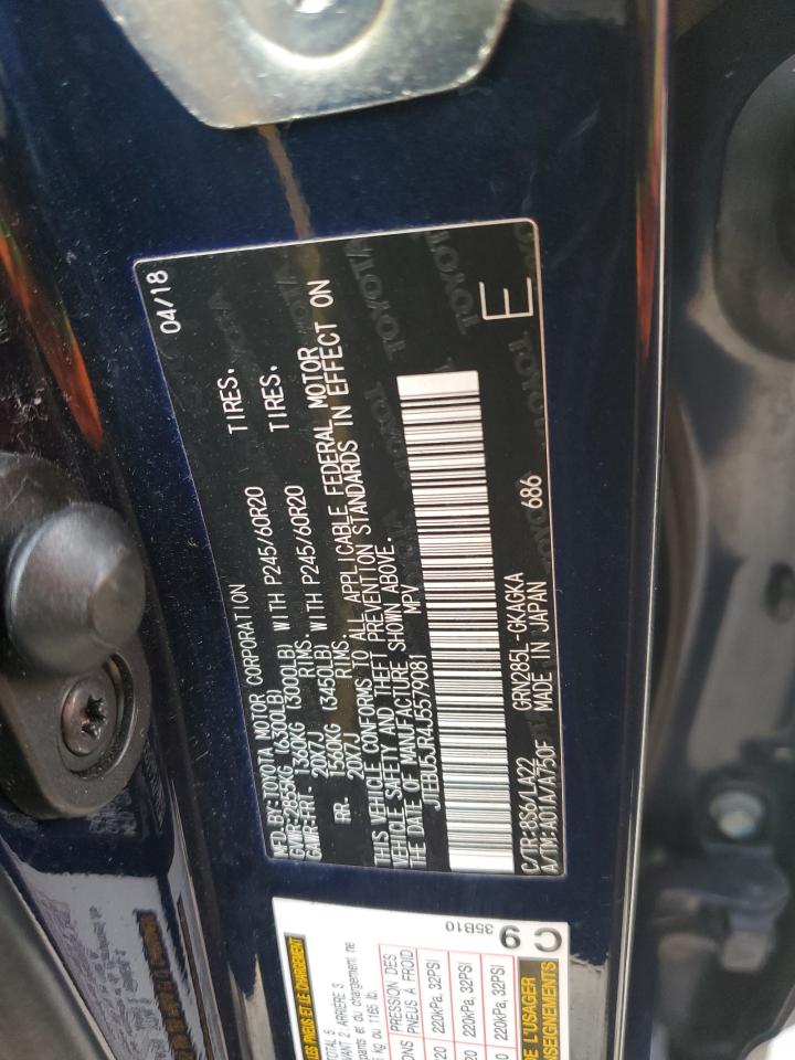 2018 Toyota 4Runner Sr5/Sr5 Premium VIN: JTEBU5JR4J5579081 Lot: 67379855