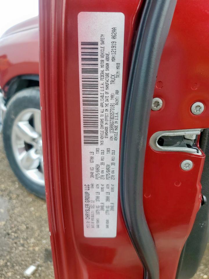 2013 Ram 1500 Slt VIN: 1C6RR6GT8DS573181 Lot: 70108685