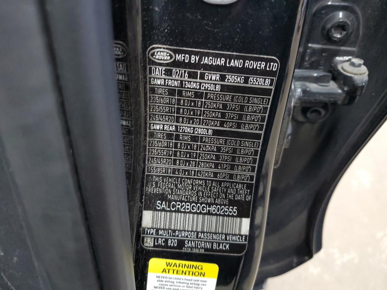 2016 Land Rover Discovery Sport Hse VIN: SALCR2BG0GH602555 Lot: 67472505