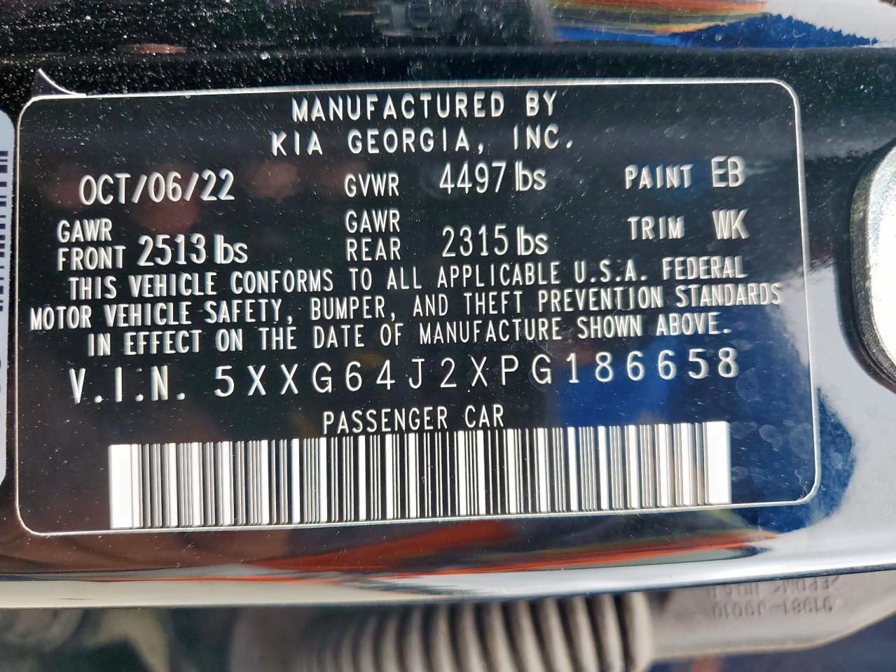 2023 Kia K5 Gt Line VIN: 5XXG64J2XPG186658 Lot: 70895545