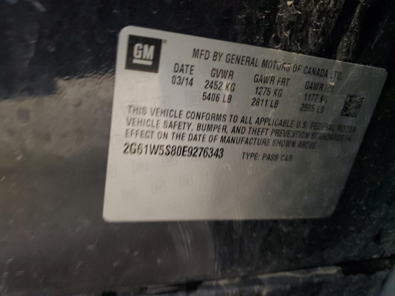 2014 Cadillac Xts Vsport Platinum VIN: 2G61W5S80E9276343 Lot: 67202215